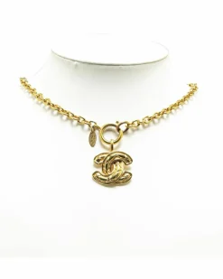 Necklaces*Chanel Preloved CC Chain Necklace Gold