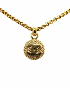 Necklaces*Chanel Preloved CC Chain Necklace Gold