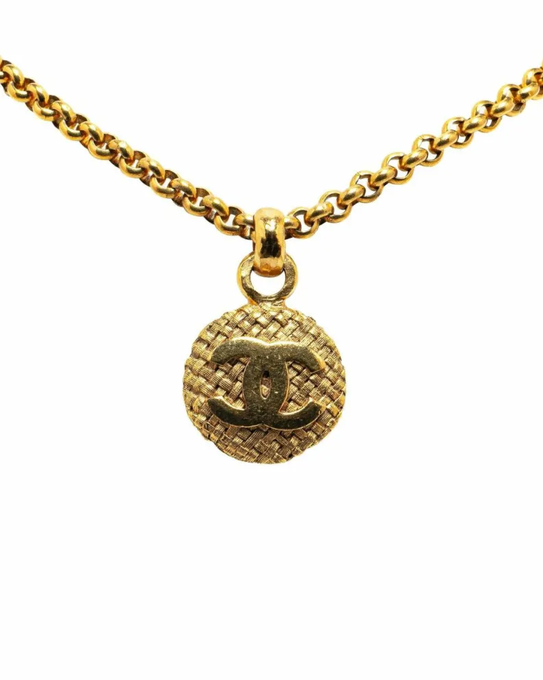 Necklaces*Chanel Preloved CC Chain Necklace Gold