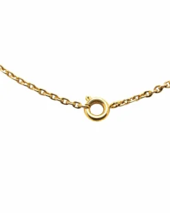 Necklaces*Chanel Preloved CC Flower Necklace Tone Metal Clear Crystal Pendant Gold