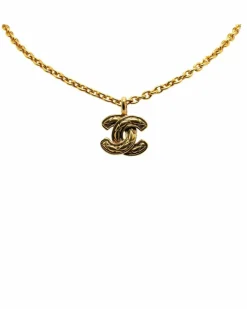 Necklaces*Chanel Preloved CC Logo Necklace in Gold