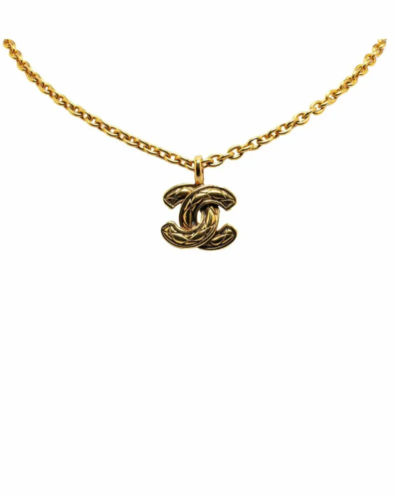 Necklaces*Chanel Preloved CC Logo Necklace in Gold