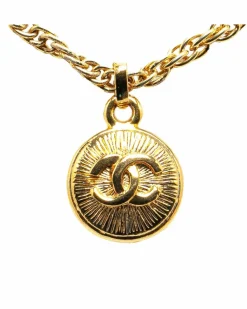 Necklaces*Chanel Preloved CC Pendant Necklace in Gold