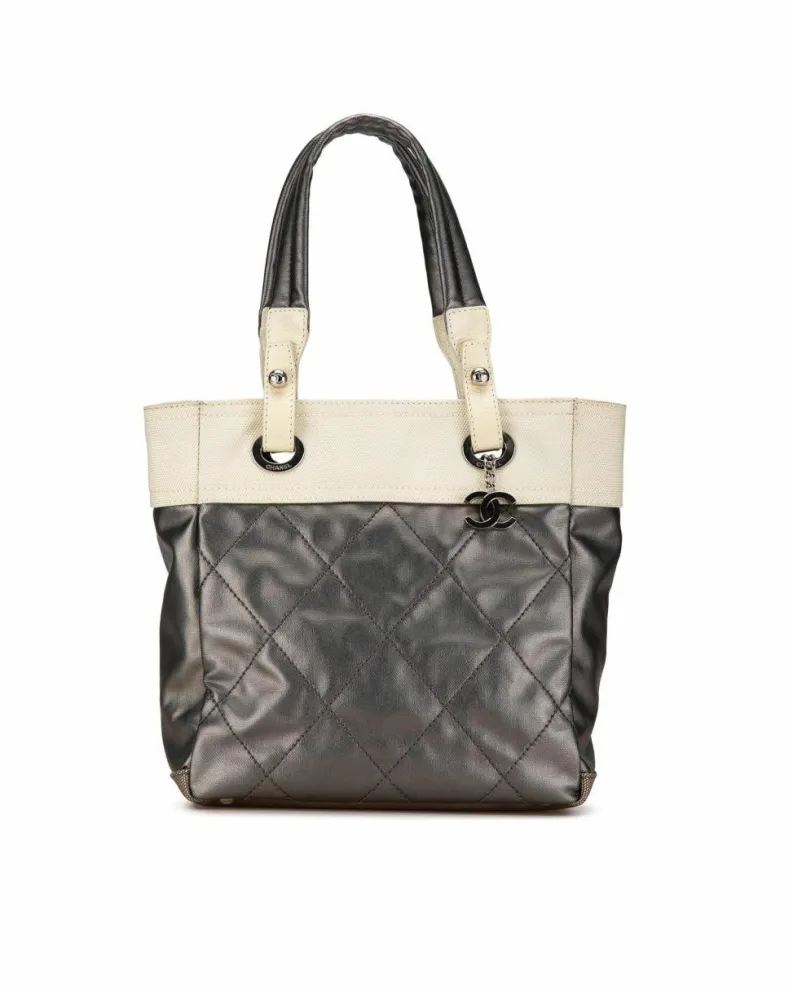 Tote Bags*Chanel Preloved Classic Canvas Tote Bag Grey