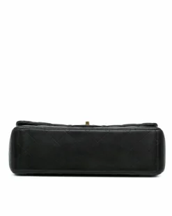 Shoulder Bags*Chanel Preloved Classic Double Flap Lambskin Leather Shoulder Bag Black