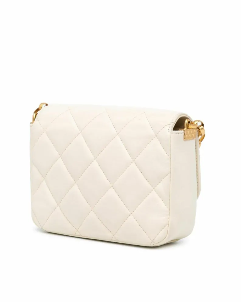 Cross-Body Bags*Chanel Preloved Classic Flap Leather Crossbody Bag Authentic Quilted White