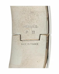 Bracelets*Hermes Preloved Clic H Bracelet Rose Azalee Palladium Plated Pink