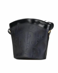 Cross-Body Bags*Dior Preloved Coated Canvas Crossbody Bag with Leather Trim and Adjustable Blue
