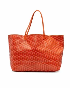 Tote Bags*Goyard Preloved Coated Canvas Tote with Leather Trim and Open Top Orange