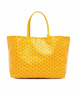Tote Bags*Goyard Preloved Coated Canvas Tote with Leather Trim and Removable Pouch Yellow