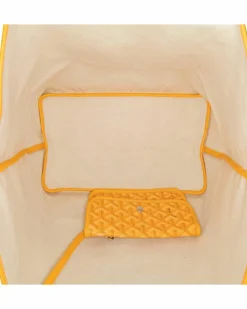 Tote Bags*Goyard Preloved Coated Canvas Tote with Leather Trim and Removable Pouch Yellow