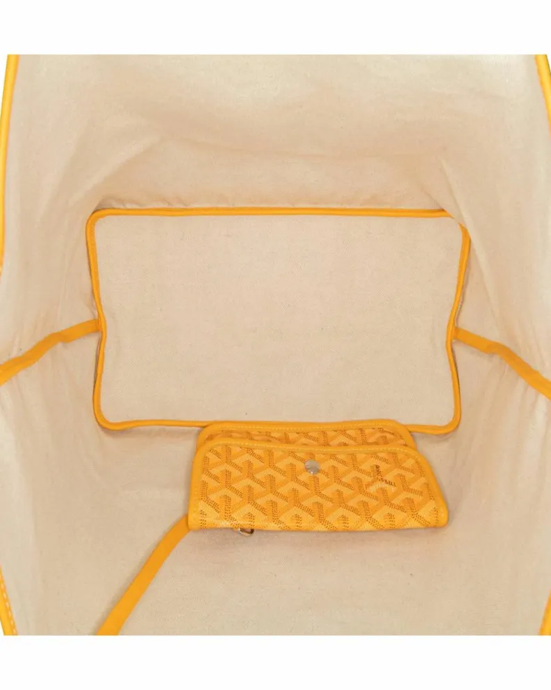 Tote Bags*Goyard Preloved Coated Canvas Tote with Leather Trim and Removable Pouch Yellow