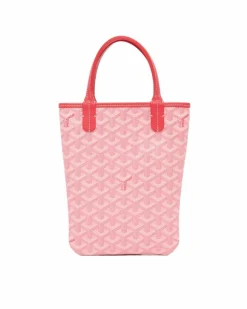Tote Bags*Goyard Preloved Coated Canvas Tote with Leather Trim and Flat Handles Pink