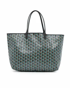 Tote Bags*Goyard Preloved Coated Canvas Tote Bag with Leather Trim and Flat Handles Black