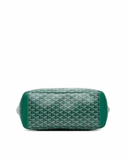 Tote Bags*Goyard Preloved Coated Canvas Tote with Leather Trim and Top Zip Closure Green