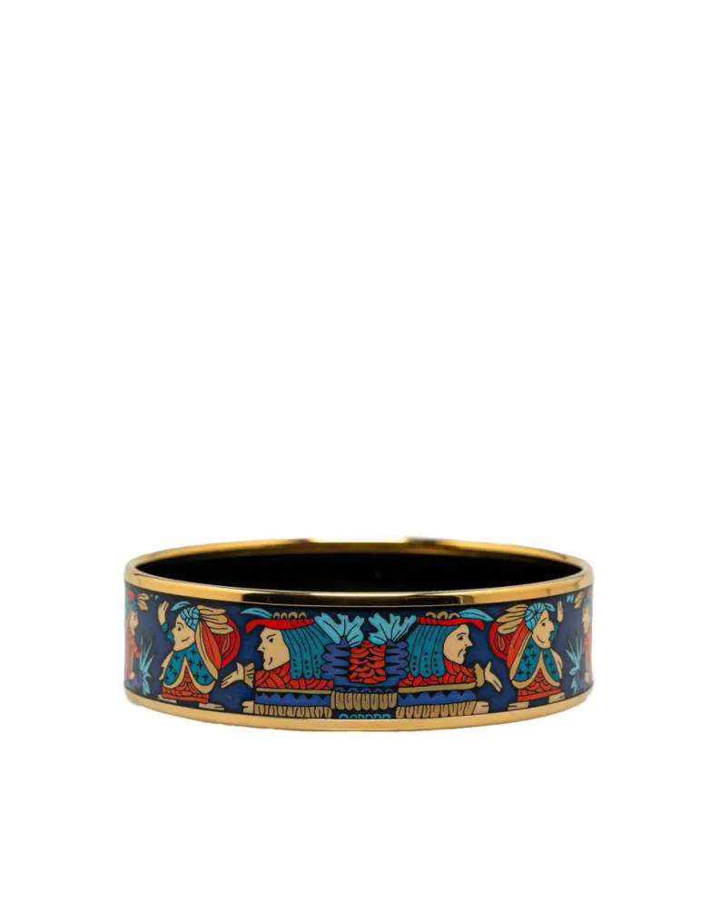 Bracelets*Hermes Preloved Collier de Chien Enamel Bracelet - Blue