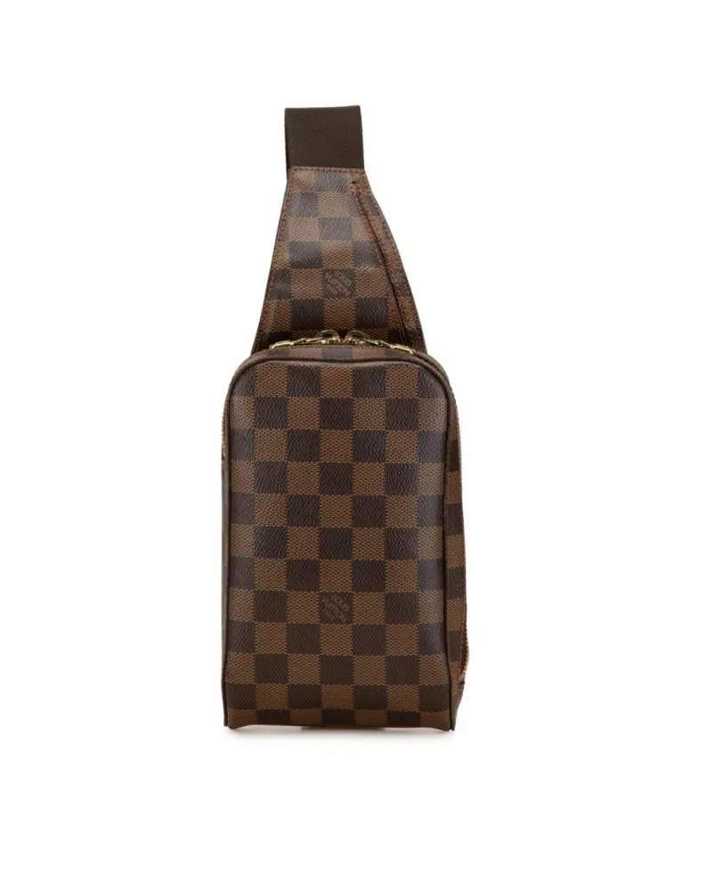 Cross-Body Bags*Louis Vuitton Preloved Damier Azur Taiga Canvas Crossbody Bag Authentic Damier Brown