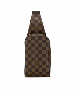 Cross-Body Bags*Louis Vuitton Preloved Damier Ebene Canvas Crossbody Bag with Adjustable Strap and Brown
