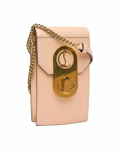 Cross-Body Bags*Christian Louboutin Preloved Elisa Leather Chain Crossbody Bag with Push-Button Closure Brown
