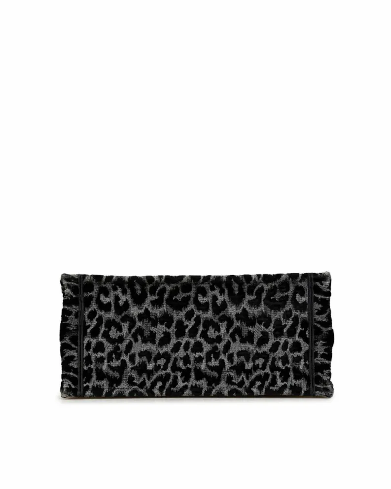 Tote Bags*Dior Preloved Embroidered Canvas Leopard Print Tote Bag Black