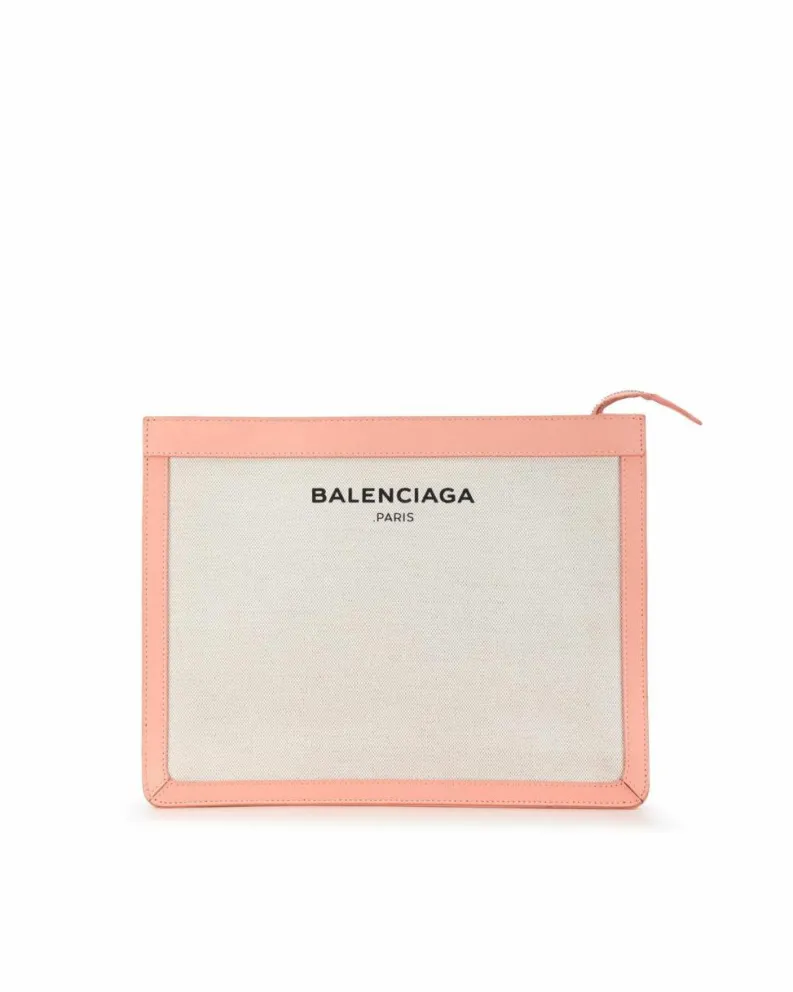 Clutch Bags*Balenciaga Preloved Everyday Clutch Pink White