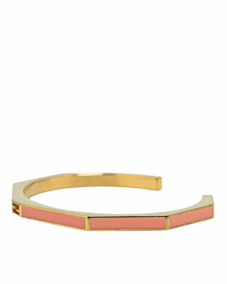 Bracelets*Fendi Preloved FF Logo Enamel Bracelet in Pink Gold