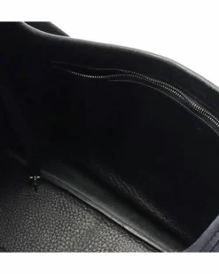 Shoulder Bags*Hermes Preloved Fjord Leather Shoulder Bag with Silver-Tone Hardware Black