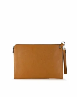 Clutch Bags*Ferragamo Preloved Gancio Leather Clutch Tan Brown
