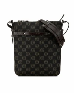 Cross-Body Bags*LOEWE Preloved Gate Crossbody Bag in Brown Canvas Black