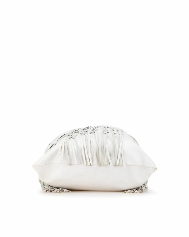Tote Bags*LOEWE Preloved Gate Small Fringe Tote Bag - White
