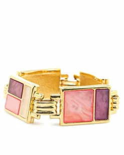 Bracelets*Yves Saint Laurent Preloved Geometric -Tone Faux Pearl Bracelet Gold