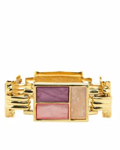 Bracelets*Yves Saint Laurent Preloved Geometric -Tone Faux Pearl Bracelet Gold