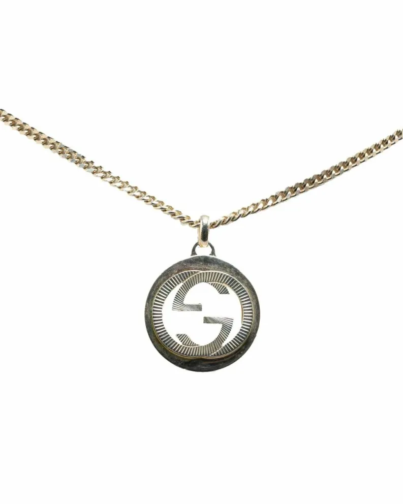 Necklaces*Gucci Preloved GG Logo Chain Necklace in Gold Silver