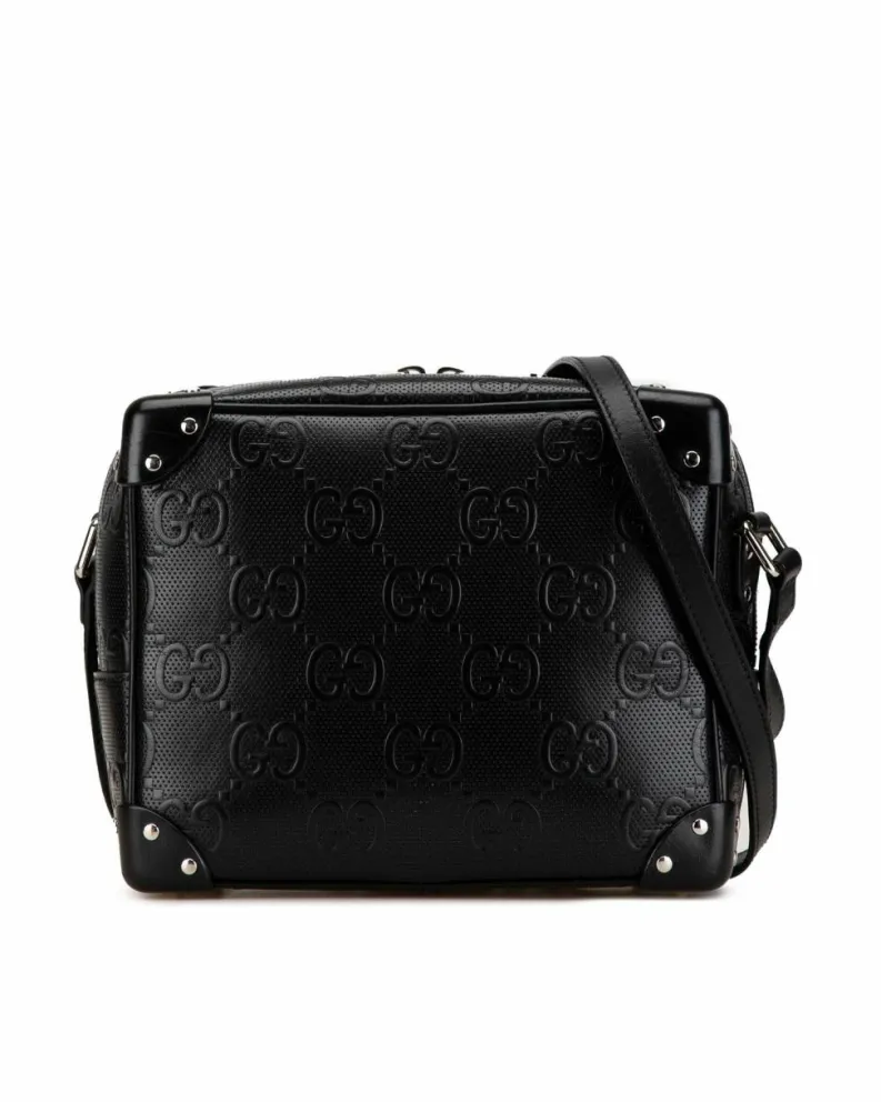 Cross-Body Bags*Gucci Preloved GG Marmont Leather Crossbody Bag GG Marmont Black