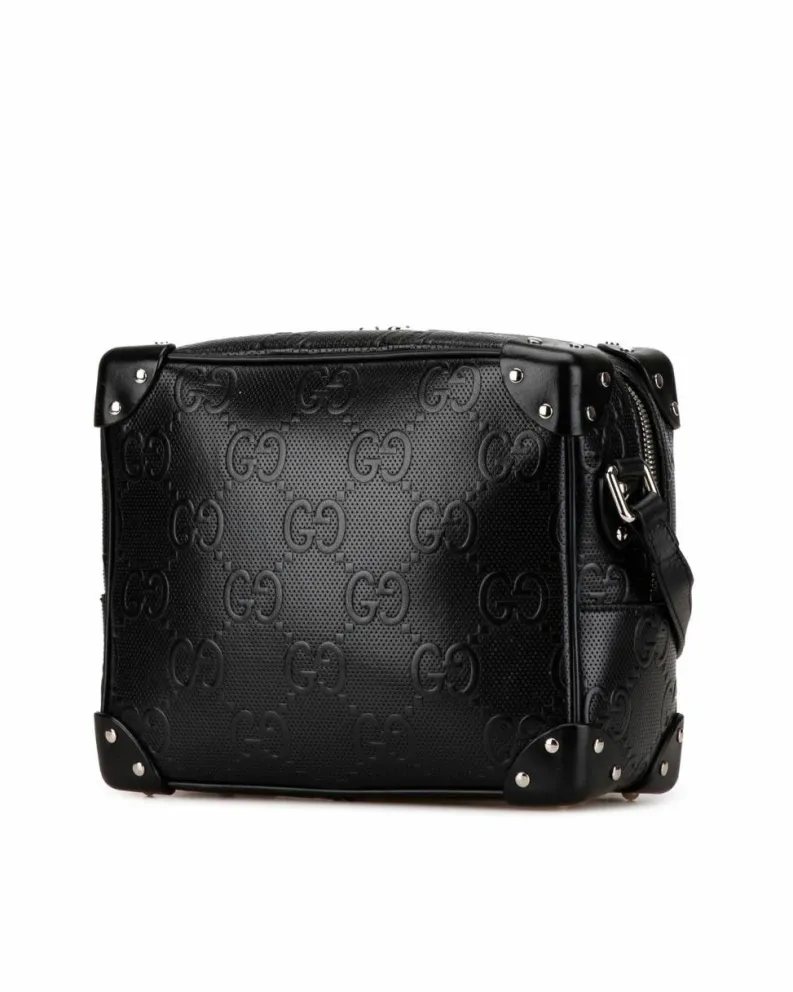 Cross-Body Bags*Gucci Preloved GG Marmont Leather Crossbody Bag GG Marmont Black