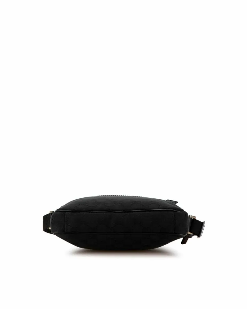 Cross-Body Bags*Gucci Preloved GG Supreme Canvas Leather Crossbody Bag Black
