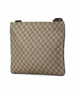 Cross-Body Bags*Gucci Preloved GG Supreme Coated Canvas Crossbody with Leather Trim Brown
