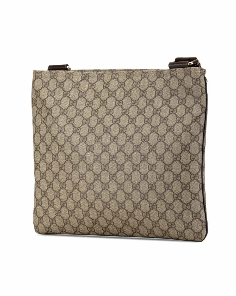 Cross-Body Bags*Gucci Preloved GG Supreme Coated Canvas Crossbody with Leather Trim Brown