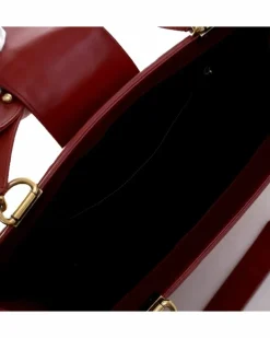 Shoulder Bags*Chanel Preloved Glazed Calfskin Reverso Satchel with Chain Link Shoulder Red
