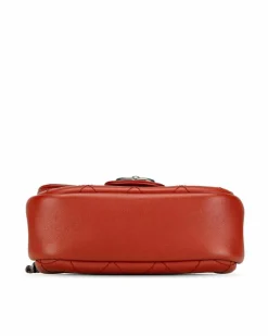 Cross-Body Bags*Chanel Preloved Goatskin Leather Wild Stitch Flap Crossbody with Chain Strap Red
