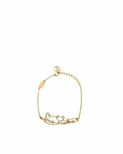 Bracelets*Louis Vuitton Preloved Plated Affair Bracelet with Lobster Claw Closure Gold