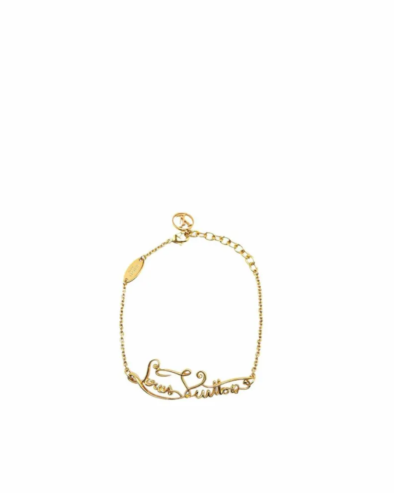 Bracelets*Louis Vuitton Preloved Plated Affair Bracelet with Lobster Claw Closure Gold