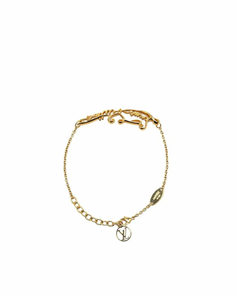 Bracelets*Louis Vuitton Preloved Plated Affair Bracelet with Lobster Claw Closure Gold