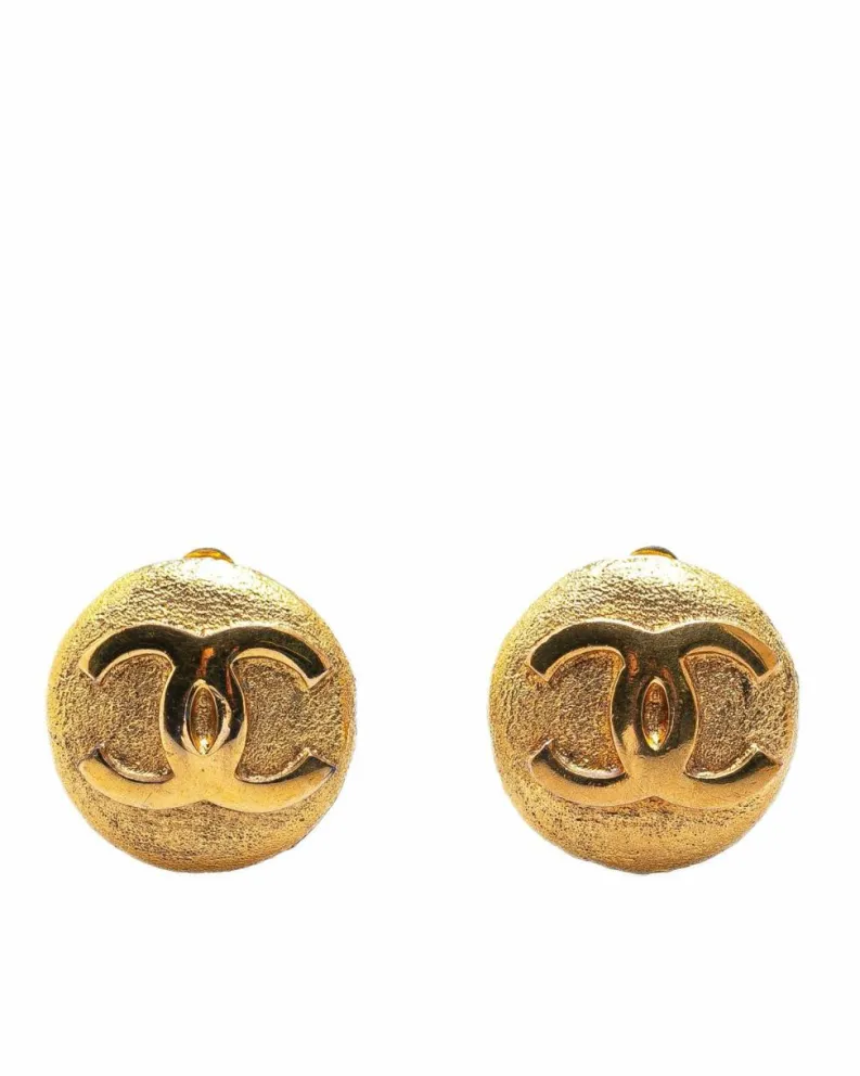 Earrings*Chanel Preloved Plated Clip On Earrings Gold