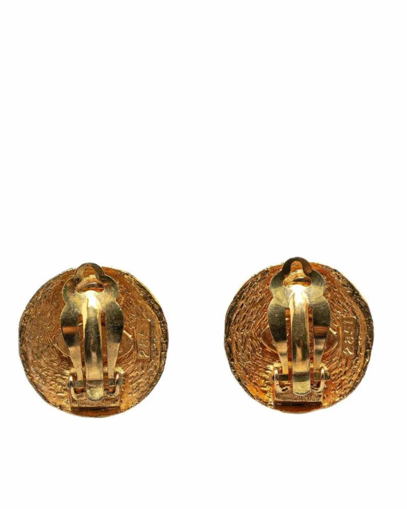 Earrings*Chanel Preloved Plated Clip On Earrings Gold