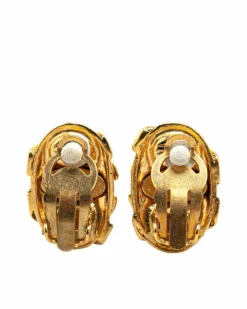 Earrings*Chanel Preloved Plated Clip On Earrings Gold
