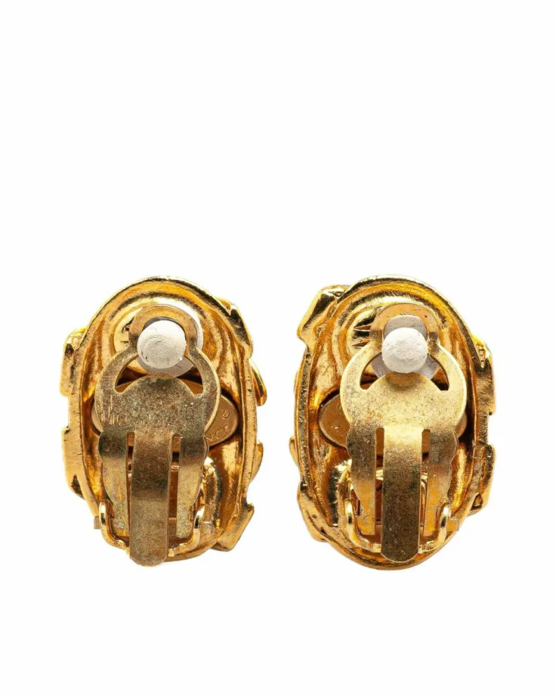 Earrings*Chanel Preloved Plated Clip On Earrings Gold