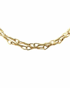 Necklaces*Dior Preloved Plated Double Chain Necklace Gold