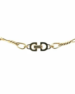 Necklaces*Dior Preloved Plated Double Chain Necklace Gold