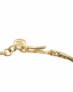 Necklaces*Chanel Preloved Plated Enamel Pendant Necklace Gold